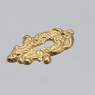 Vintage Ornate Solid Brass Skeleton Keyhole Escutcheon Salvage Hardware
