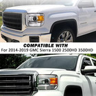 Chrome Amber Headlight Assembly W bulbs For 2014 2015 2016 2017 2018 Gmc Sierra 