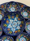 Handmade Ceramic Bowls Set With Tray - Floral Decorative Serving Dish