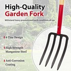 Heavy Duty Garden Fork For Digging  4 Tines Pitch Fork For Gardening Compost   