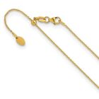 14k Solid Yellow Gold 1 1mm Cable Adjustable Chain Necklace