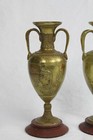 Antique 19 Th Century French Pair Of Brass Weighted  Urns