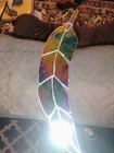 Handmade Stained Glass Feather Suncatcher Multicolor Decorative Hanging Panel