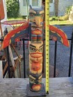 Big Large Vintage 1960s Pacific Northwest Jay Lightfoot Carved Wood Totem Pole