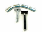 2 Pcs Old Fashion Vintage Safety Razors With 20 Double Edge Razor Blades Set New
