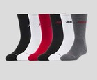 Nike Jordan Boys Socks Crew Jumpman Basketball Youth 6 Pack Shoe Size 3y-5y 