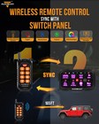 Auxbeam Rgb 8 Gang Switch Panel Led Light Bar Remote Control Relay System Marine