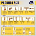 200 Pcs Brass Dot Air Brake Line   Compression Fittings Kit