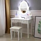 Vanity Set With Lighted Mirror 10 Led Bulbs Makeup Dressing Table Dresser Desk