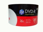 100 Hp Blank Dvd-r Dvdr Recordable White Inkjet Printable 16x 4 7gb Media Disc