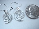 Small Spiral 925 Sterling Silver Dangle Earrings 