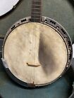 Vintage Harmony Made 4-string Banjo Resonator Back 19 Fret Tenor W  Hard Case