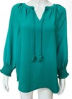 Westbound Women   s Top Emerald Green Blouse Long Sleeve Shirt Size S Nwt