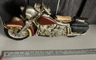 Vintage Cast Iron Harley-davidson Hand Painted Motorcycle Doorstop