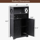 Black Storage Cabinet With Doors   Drawers Freestanding Kitchen Pantry Cabinet