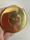 Gucci Pocket Mirror Goldtone Round Travel Makeup Gg Logo