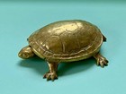 Antique Bronze Tortoise Turtle Match Holder Table Vesta Hinged Lid Striking Surf