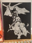    vintage Frank Frazetta Black Velvet Paint By Number Nos 1978 - Silver Warrior