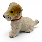 Vintage Cast Iron Terrier Dog Figurines Pair 2  Unmarked Standing Sitting