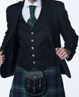 Ex-hire Black Argyll Jacket   Waistcoat Made In Scotland  14oz 100  Wool   99