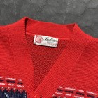 Vintage 1940s Indian Brand Sportswear Wool Picture Knit Cardigan Sweater Western