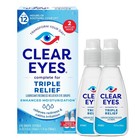 Clear Eyes Triple Relief Drops  Relieves Redness   0 5 Fl Oz  2bottles  Exp04 27