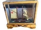 Diorama Danish Sailing Ship Vintage Model In Acrylic Wooden Display Box Vanuatu