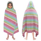  Hooded Bath Towel Wrap - 100  Cotton Terry Large 1 Pack Stripes Pink Multi