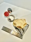 Vintage  Art Nouveau Silver Tone Mesh Purse Wristlet With Compact - 268