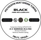 100 Ft 100  Feet Blk 5 8  16mm Polyolefin 2 1 Heat Shrink Tubing With Cable Text