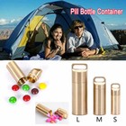 Waterproof Bottle Holder Brass Container Keychain Medicine Capsule Pill Box Case
