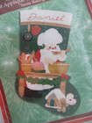 Santa Baking Chef Felt Applique Christmas Stocking Kit Bucilla New