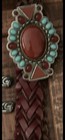 Western Belt Buckle Silver Coral  Turquoise Stone Fits 1 5 native American Trib