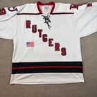 Vtg Korornis Rutgers University White Hockey Jersey  19 Men s Size Xl