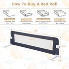 60  Toddler Foldable Bed Rail W  Adjustable Safety Strap  Bedrail Guard Grey