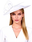 White Wedding Bride Derby Hat For Women Fascinator With Feather tea Party Hats