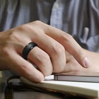 Men s Black Polish 9mm Silicone Wedding Ring Band Rubber Promise Engagement