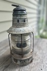 Vintage Perko  no Makers Mark  Nautical Ship Lamp Oil Lantern Ribbed Globe