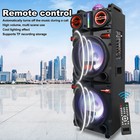 9000w Portable Bluetooth Speaker Dual 10  Rechargable W led Dj Fm Party Karaok