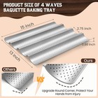 Pavsrmy Nonstick Perforated Baguette Pan  4 Loaves Capacity