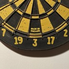 Vintage 50s Black Yellow Round Circle Wood Retro Dartboard Game Man Cave Pub Bar