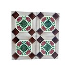 4 Pc s Rare Vintage Ceramic Flower s Tile s Saji Made In Japan Collectable 