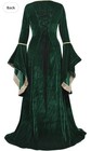 Women   s Small Green Velvet Renaissance Medieval Costume Dress 52    Length