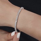 Women s 18k White Gold Plated Tennis Bracelet Made With Swarovski Elements