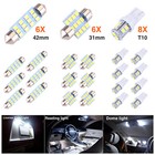 20pcs Led Light Bulbs Interior Kit Car Trunk Dome License Plate Lamp 6000k