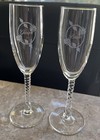 Vintage Bride And Groom Wedding Champagne wine Toasting Glasses Set