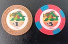 Lot Of 2 Nice Vintage 1996 Orleans Casino Las Vegas  Gaming Poker Chips  1    5