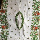 Christmas Tablecloth Holiday Table Poinsettia White Red Holly Winter 94x55 Inch 