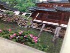 Vintage Chinese Silk Art Thread Embroidered Needlework Asian Landscape Pagoda