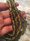 Beautiful Vtg Art Deco Green Art Glass Flapper Necklace 42   